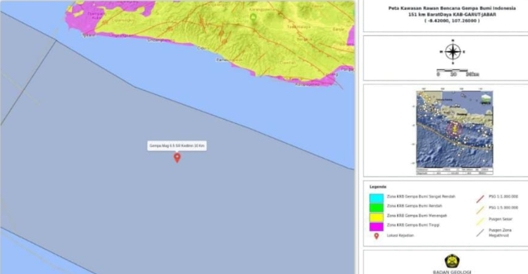 Badan Geologi Gempa M6 2 Barat Daya Garut Tak Picu Tsunami Dan Likuefaksi