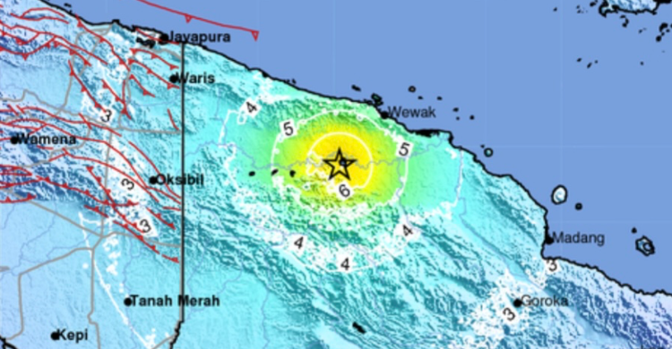 Gempa Terkini Magnitudo 6 8 Guncang Keerom Papua Minggu Dini Hari