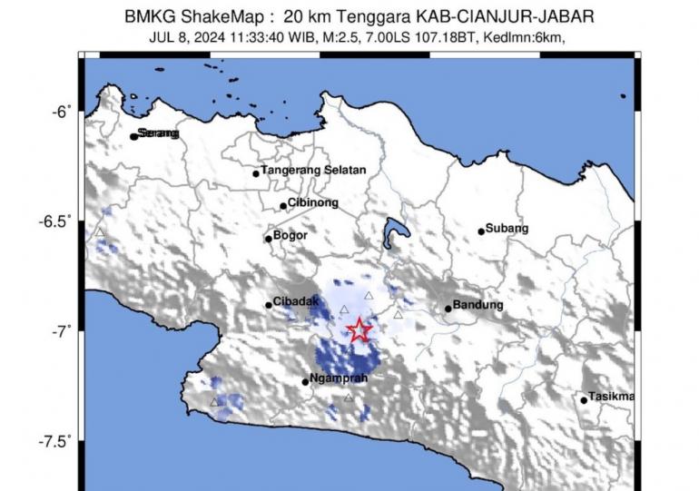 BMKG Gempa Tektonik M2 5 Cianjur Dipicu Aktivitas Sesar Aktif