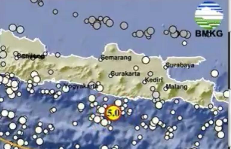 Gempa M Guncang Pacitan Jawa Timur Tidak Berpotensi Tsunami