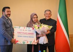 Hafidzah Asal Trenggalek Juara Pertama MTQ Internasional Negara OKI Di Kazan, Rusia