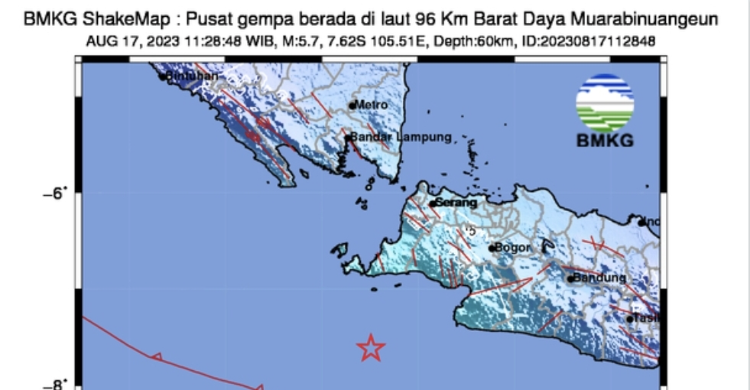 Gempa M5,7 Guncang Muarabinuangeun Banten, Getaran Terasa Hingga Bandung