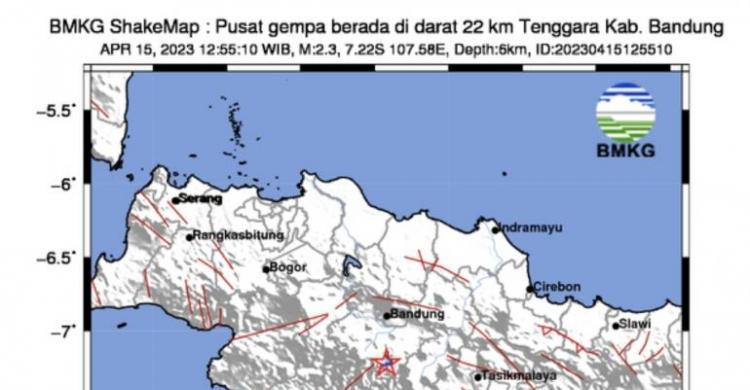 Kabupaten Bandung Digoyang Gempa Darat M2,3