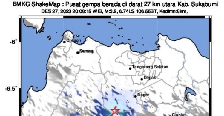 Simak Penjelasan BMKG, Soal Gempa Beruntun Malam Ini Di Kabupaten Sukabumi