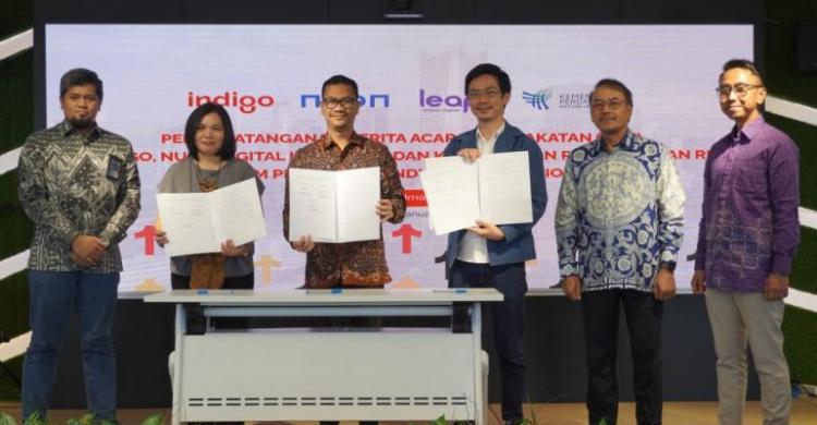 (kiri ke kanan) Deputy EVP CX  Digitization, Fauzan Feisal; Senior Manager Indigo, Patricia Eugene Gaspersz; Direktur Pengembangan Ekspor Jasa dan Produk Kreatif Kemendag, Miftah Farid; Chief Operation Officer Nuon Digital, Chandra Thamrin; Direktur Jenderal PEN Kemendag, Didi Sumedi. (Foto: Dok. Telkom)