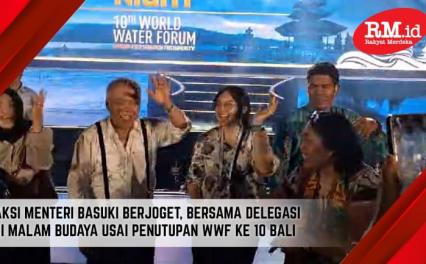 Aksi Menteri Basuki Berjoget, bersama delegasi di malam budaya usai penutupan WWF Ke 10 Bali