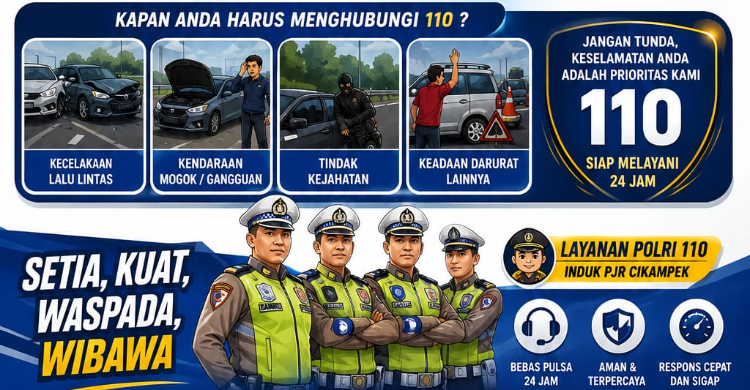 Layanan Polri 110 Terintegrasi di Tol Jakarta Cikampek Siap Layani 24 Jam