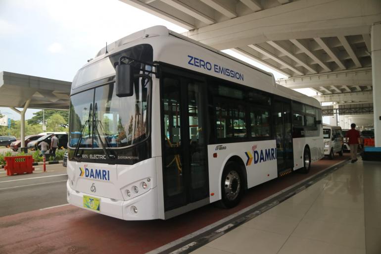 Bus Listrik Damri Siap Mengaspal Di Bandara Soetta