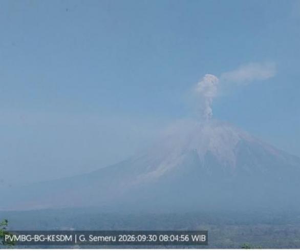 Gunung Semeru Terpantau 7 Kali Erupsi Hari Ini, Durasi Terakhir 155 Detik