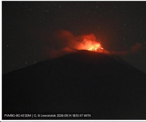 Gunung Ili Lewotolok Erupsi 76 Detik, Tinggi Kolom Letusan 200 Meter