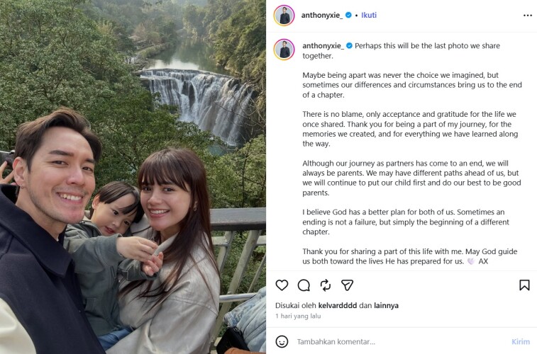 Anthony Xie mengunggah foto kebersamaan