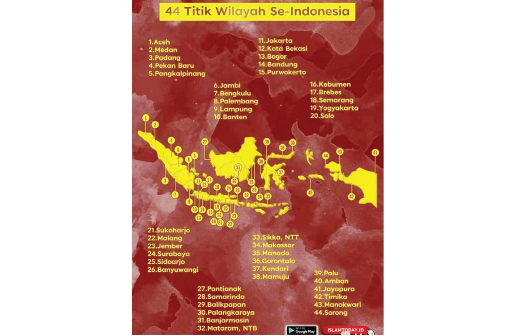 44 titik wilayah se-Indonesia yang terdapat aksi demonstrasi kenaikan harga BBM